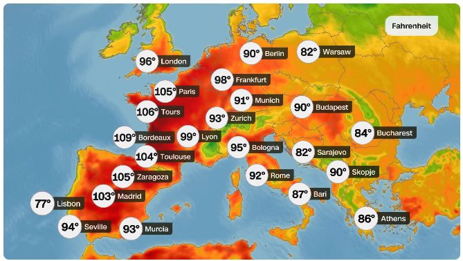 Extreme heat is melting national records across Europe, with more coming Thursday