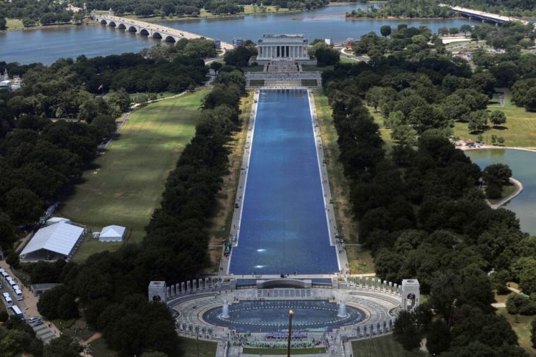 Reflecting Pool liner was cut with a sharp knife or razor, National Park Service says – AP News